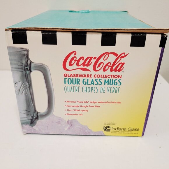 Vtg 1996 Coca Cola Indiana Glass Company 4 Mug Collection BOX ONLY - Picture 4 of 7